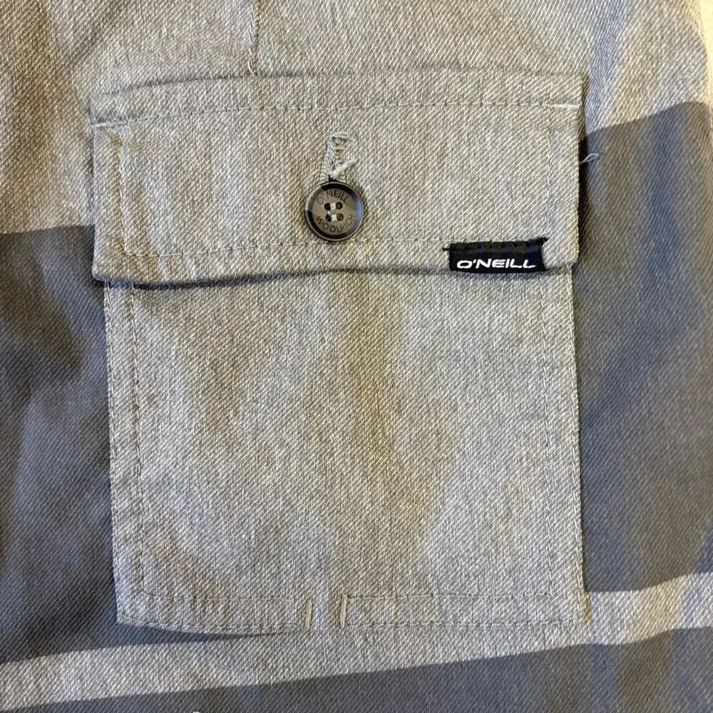 O'Neill x Woolrich Board Shorts 30 Mens Gray Striped Swim Trunks Summer Beach